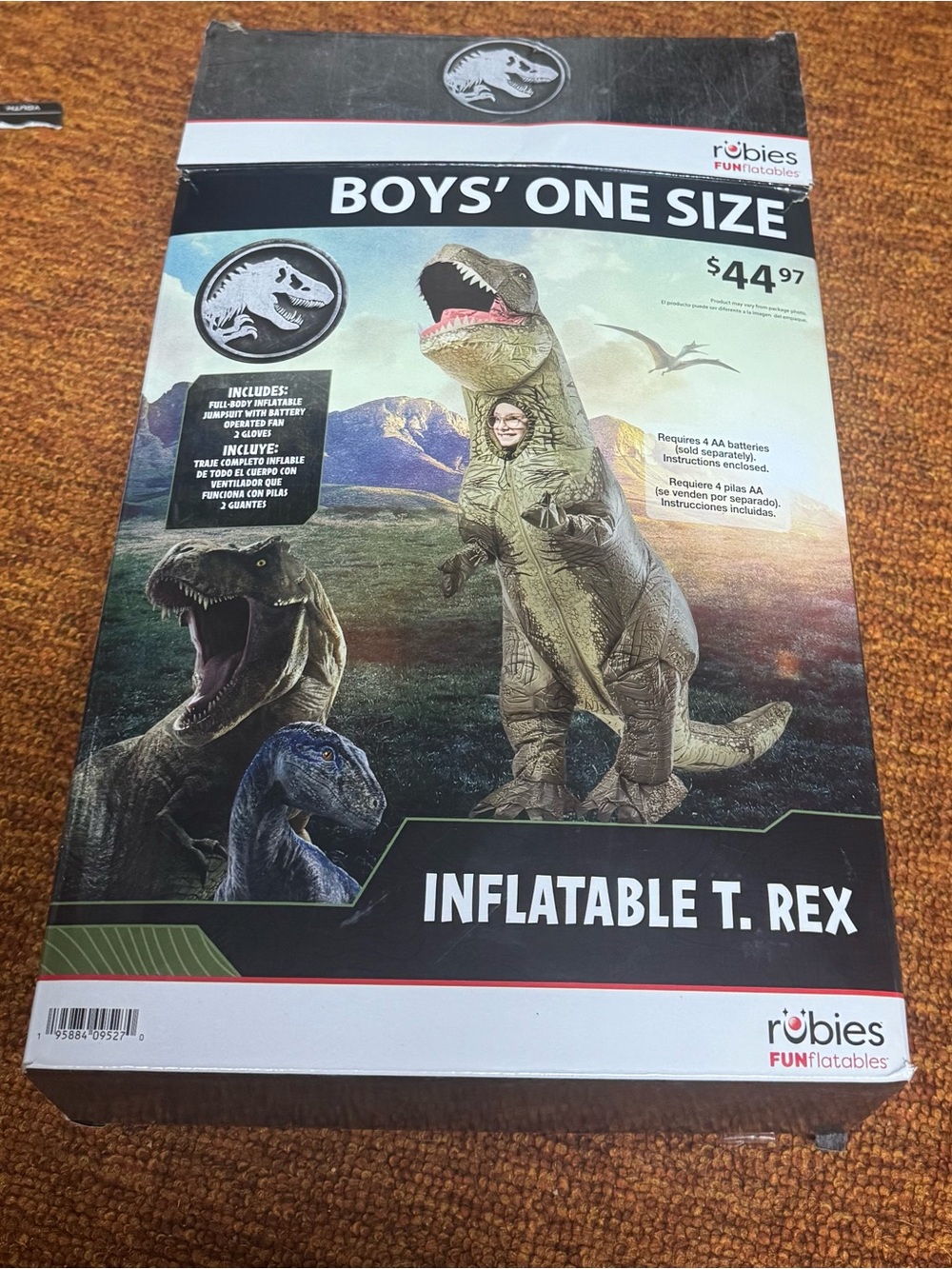 Rubie's Inflatable Jurassic Park T. Rex Costume - Boys’ One Size